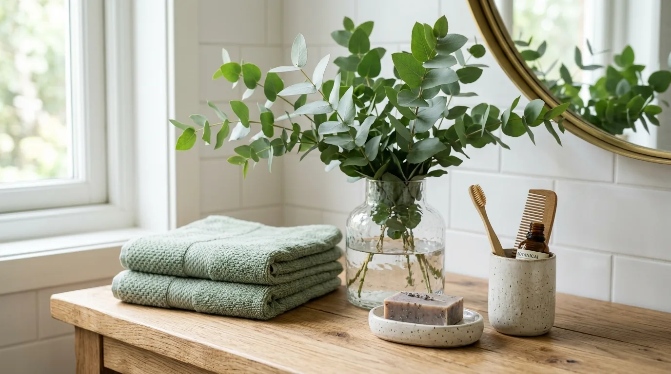 Keep the shower light with misty green glass inspiration for a green bathroom.